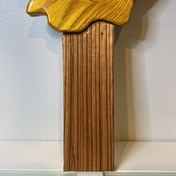 Hand Carved Wood Cross Yellow Rose Glossy Finish - Picture 4 of 6